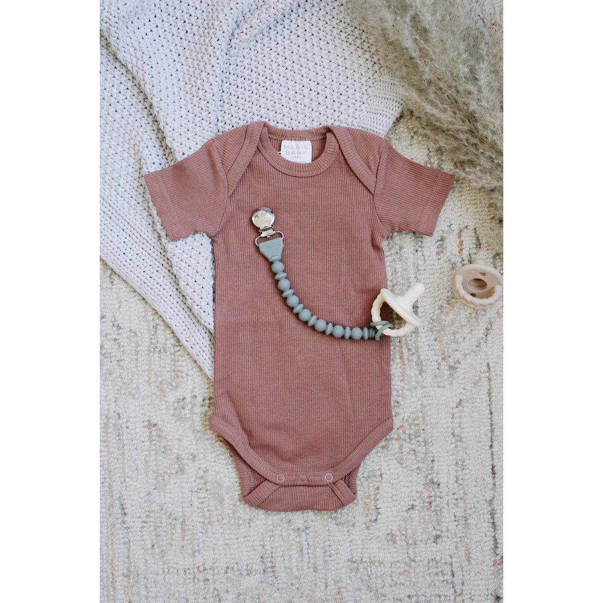 Itzy Ritzy Sweetie Strap™ Silicone OnePiece Pacifier Clips (Storm G