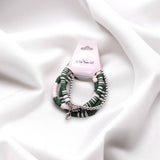 Green and White Game Day Bracelet Stack