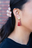 Mia Mini Earrings - Red Glitter Game Day