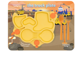 Baby Truck Suction Plate and Training Utensils: Yellow Truck Plate