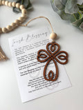 Irish Blessing Story Card Charm- Irish Cross