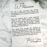 The Wise Educator Owl Story Card Ornament / Car Charm