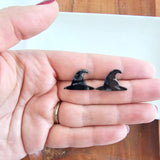 Witch Hat Studs - Black // Halloween Earrings