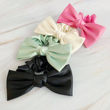 Satin Bow Tie Hair Scrunch (Color Options Available)