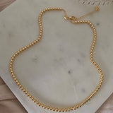 18k Gold Filled beaded layering necklace waterproof