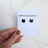 Cat Studs - Black // Fall Earrings, Halloween