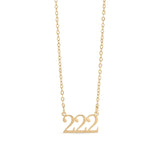 18K Gold PVD Stainless Steel Angel Number Necklace