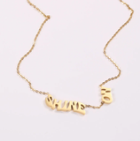 Shine ON Stainless Steel Gold Name Plate Necklace