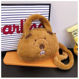 Capybara Plush Crossbody Bag Handbag Cute Fluffy Fashion