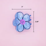 Blue Hair Claw Clip - Flower Scribbles (Bksmartz Collab)