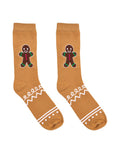 Living Royal 3D Packaged Crew Socks - Holiday - Gingerbread Man - Brown