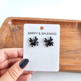 Spider Studs - Black // Halloween Earrings