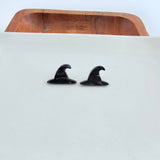 Witch Hat Studs - Black // Halloween Earrings