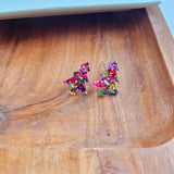 Holiday Christmas Tree Studs - Pink Sparkle