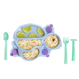 Baby Turtle Suction Plate and Training Utensils: Green Turtle Plate