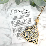 Celtic Knot Friendship Story Card Ornament / Car Charm
