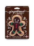 Living Royal 3D Packaged Crew Socks - Holiday - Gingerbread Man - Brown