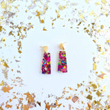 Mia Mini Earrings - Pink Sparkle