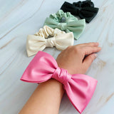 Satin Bow Tie Hair Scrunch (Color Options Available)