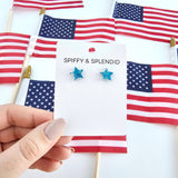 Sparkle Star Studs - 4th of July Earrings (Color Options Available)