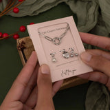 18K Gold Cherry Love Charm Holder Necklace Gift Set