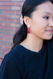 Mia Mini Earrings - Red Glitter Game Day