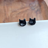 Cat Studs - Black // Fall Earrings, Halloween