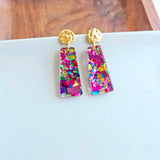 Mia Mini Earrings - Pink Sparkle