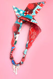 HANDMADE SCARF NECKLACE - CHRISTMAS SNOWMAN BOW