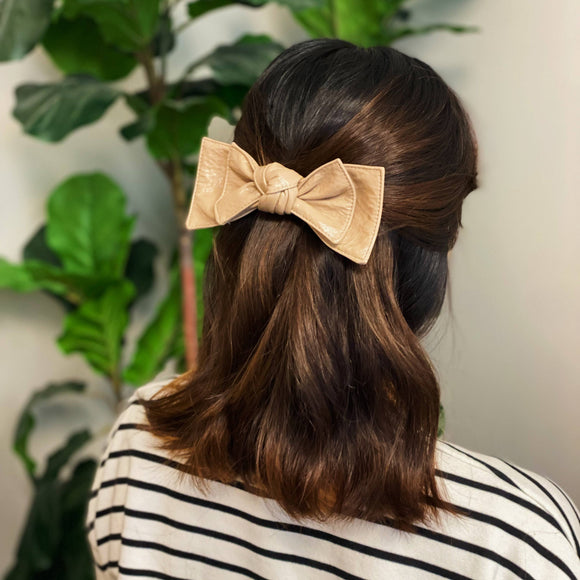 Patent Double Bow Hair Clip (Color Options Available)