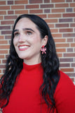 Bow Earrings - Red Shimmer