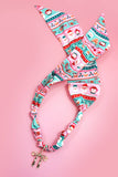 HANDMADE SCARF NECKLACE - CHRISTMAS SNOWMAN BOW