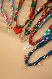 HANDMADE SCARF NECKLACE - CHRISTMAS SNOWMAN BOW