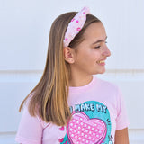 Kids Embellished Knot Headband - Beaded Valentine's Day