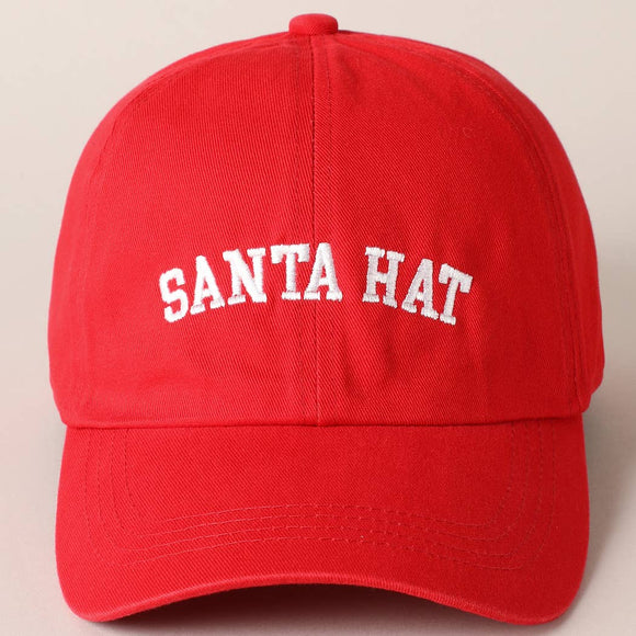 Santa Hat Text Embroidery Baseball Cap