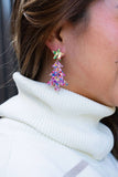 Christmas Tree Earrings - Light Pink Sparkle