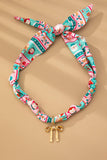 HANDMADE SCARF NECKLACE - CHRISTMAS SNOWMAN BOW
