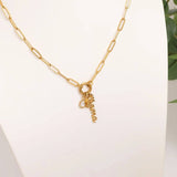 18K Gold Stainless Steel Mama Charm Holder Necklace Gift Set