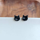 Cat Studs - Black // Fall Earrings, Halloween