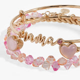 Alex & Ani “Mama' Pink Beaded Bangle Set of 3