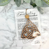 Celtic Knot Friendship Story Card Ornament / Car Charm