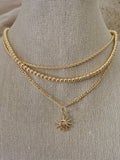 18k Gold Filled beaded layering necklace waterproof