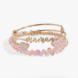 Alex & Ani “Mama' Pink Beaded Bangle Set of 3