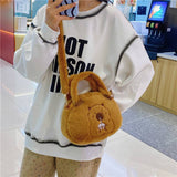 Capybara Plush Crossbody Bag Handbag Cute Fluffy Fashion