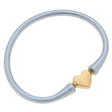 Canvas Style Bali 24K Gold Plated Heart Bead Silicone Bracelet (Color Options Available)