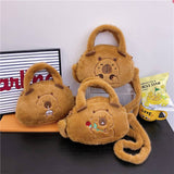 Capybara Plush Crossbody Bag Handbag Cute Fluffy Fashion