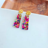 Mia Mini Earrings - Pink Sparkle