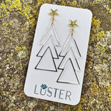 Christmas Tree Dangle Statement Earrings 