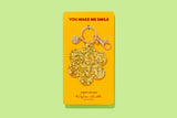 Acrylic Keychain - Flower - Gold Confetti