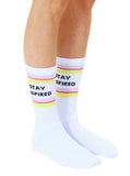 Living Royal Classic Crew Socks w/ Ribbed Tubing - "Stay Inspired"